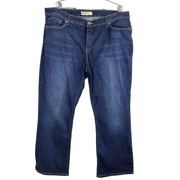 Levi Denim - Levi Jean Women 24 Blue Denim Boot Cut Dark Wash‎ Western Retro Studded Cowgirl